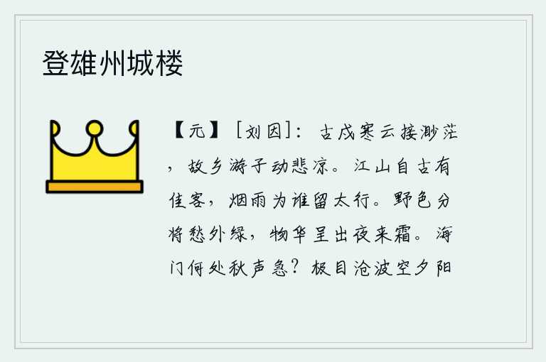 登雄州城楼