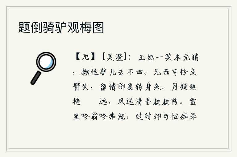 题倒骑驴观梅图