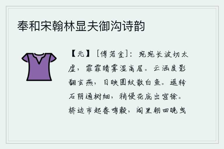 奉和宋翰林显夫御沟诗韵